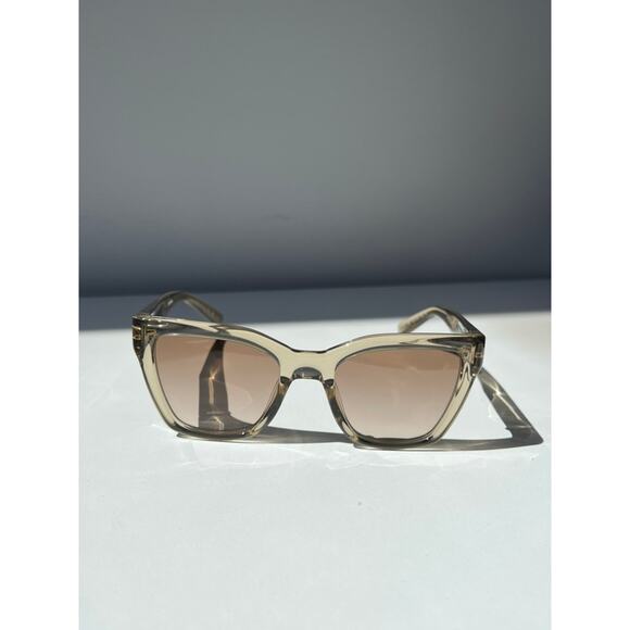 NEW Saint Laurent SL641 Cat Eye Sunglasses Beige Transparent main image 7